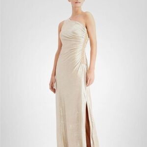 Calvin Klein Shimmering Gold One-Shoulder Dress